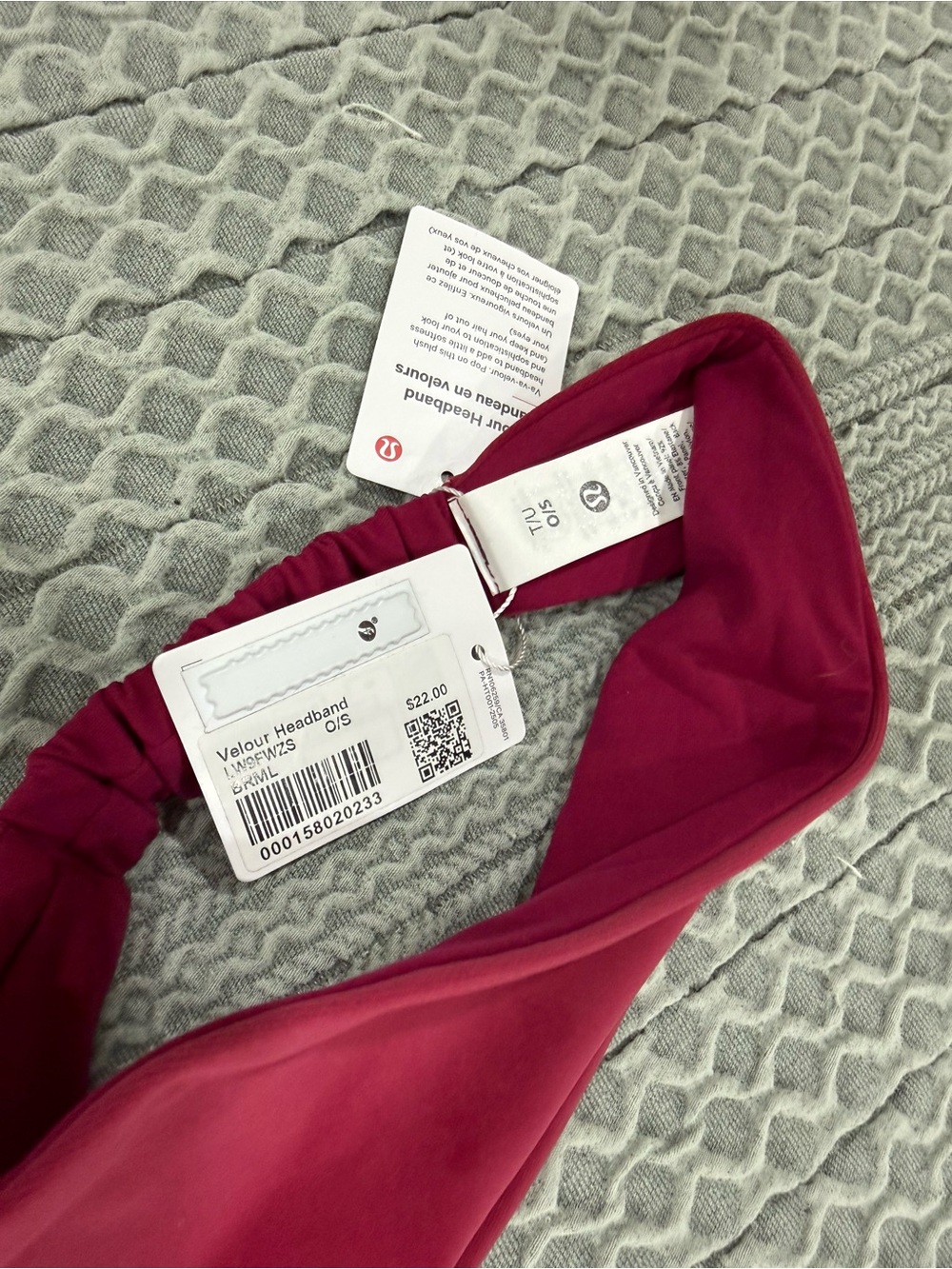 lululemon athletica Velour Headband in Deep Berry - Picture 2 of 3